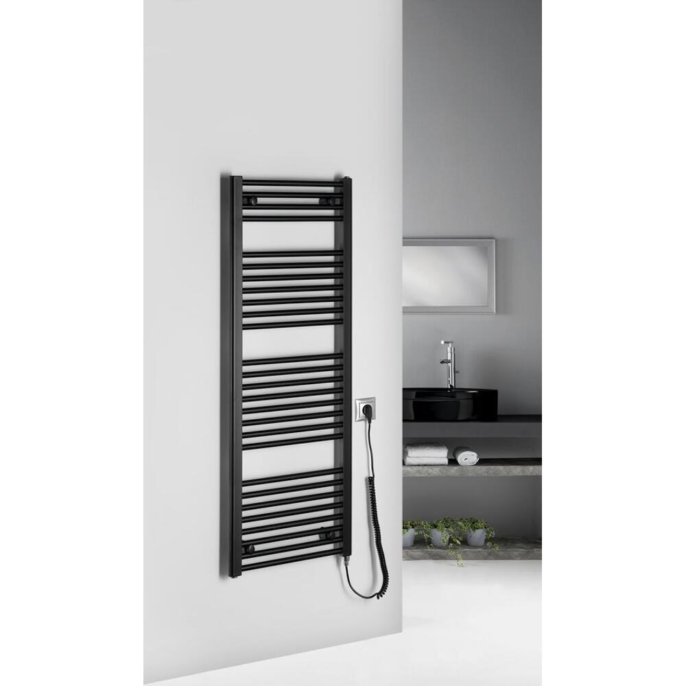 DIRECT-E Elektrischer Badheizkörper, gerade, 450x1320 mm, 400 W, Schwarz