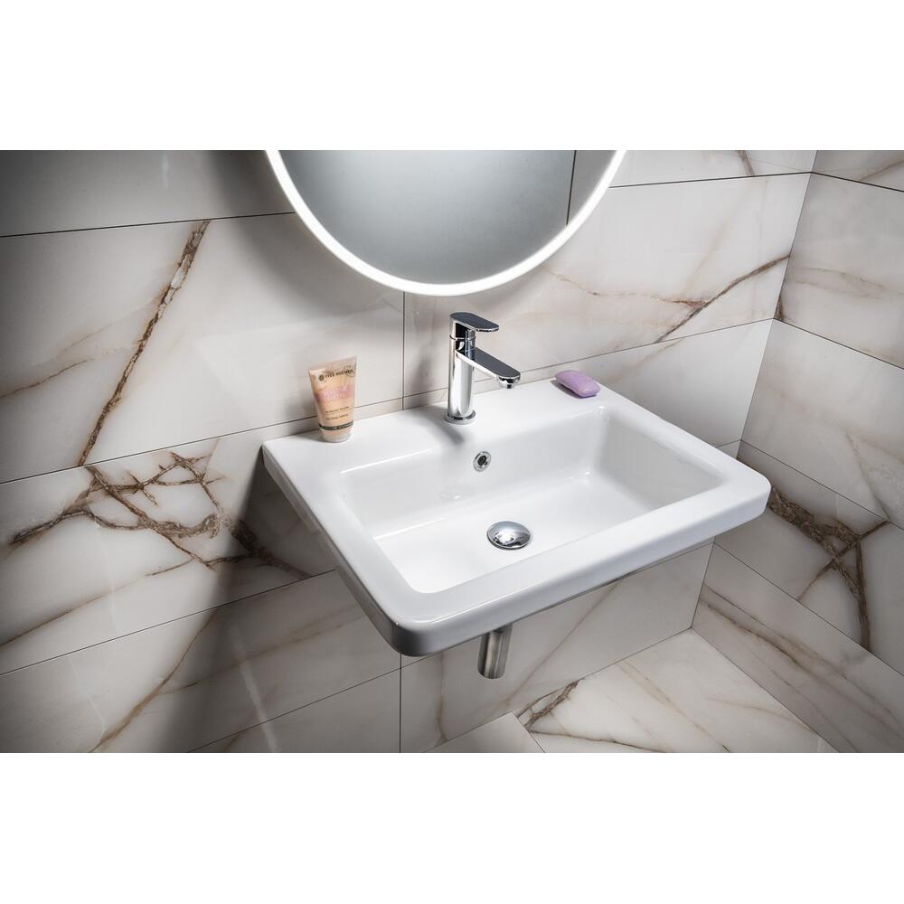 CITY Keramik-Waschbecken eckig 60x45cm, weiss