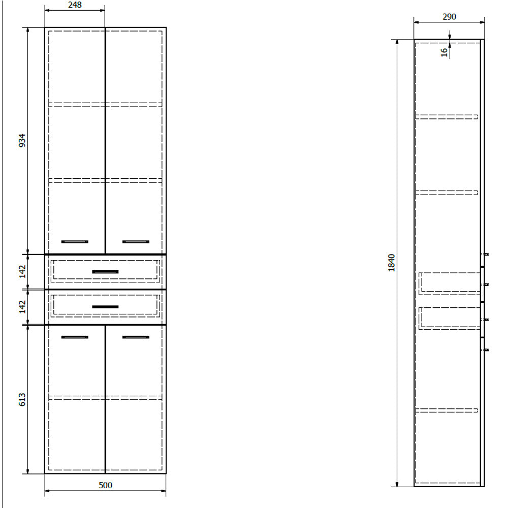 ZOJA/KERAMIA FRESH Hochschrank mit Wäschekorb 50x184x29cm, weiß