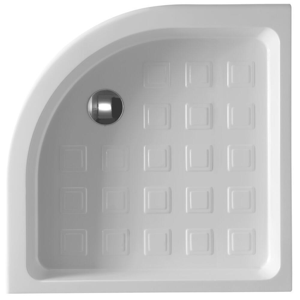 RETRO Keramik-Duschwanne, Viertelkreis 90x90x20cm, R550, weiß
