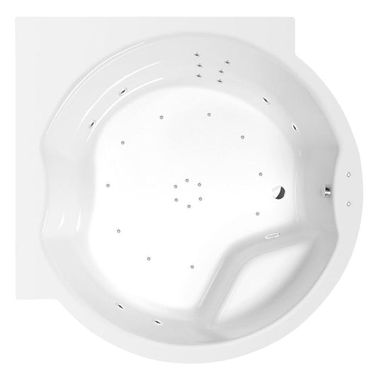 ROYAL CORNER Whirlpool-Badewanne, 173x173x49cm, Attraction Hydro-Air, Chrom
