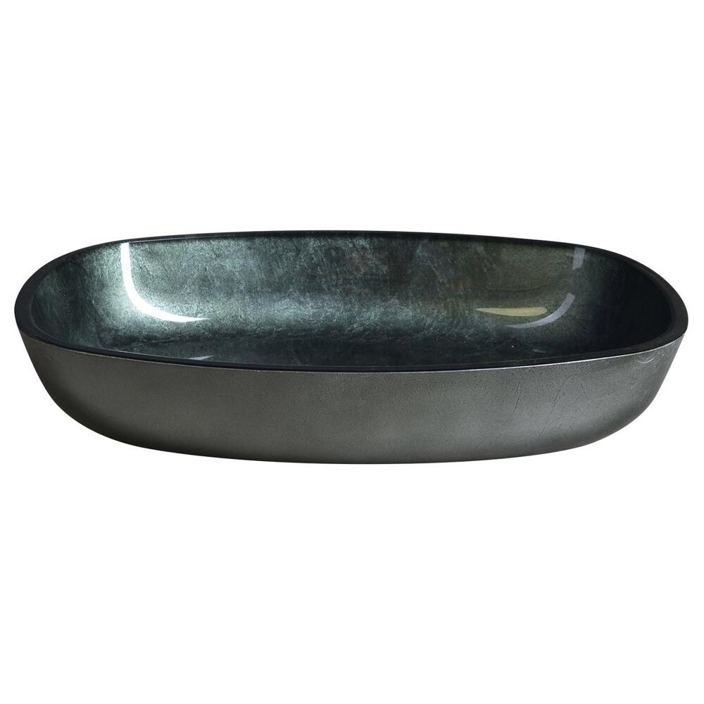 KVAORE Glaswaschtisch 54x39,5 cm, Schwarz
