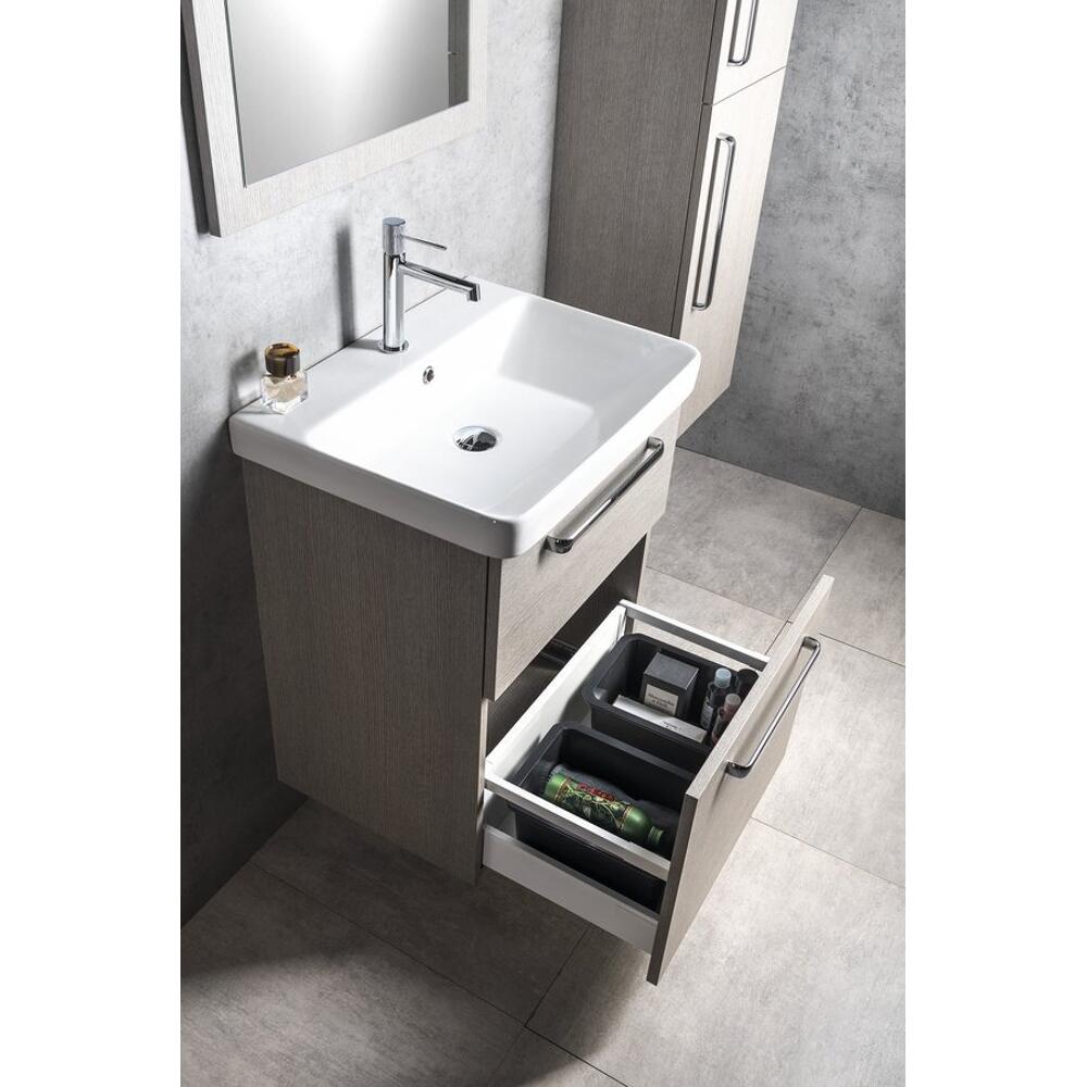 THEIA Unterschrank 46,4x70x44,2cm, 2xSchublade, Silbereiche