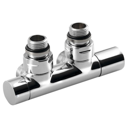 TWIN Badheizkörper-Anschlussgarnitur für Mittelanschluss, 50mm, Chrom