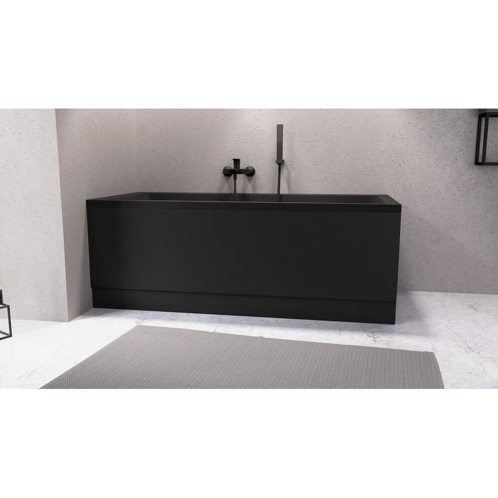 COUVERT Frontschürze 170x52cm, Schwarz matt, Links