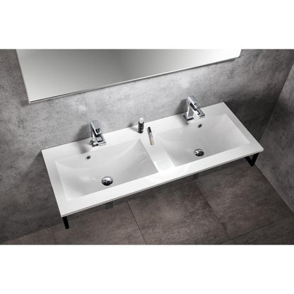 YUKON Waschtisch 120x45cm, Gussmarmor, weiß