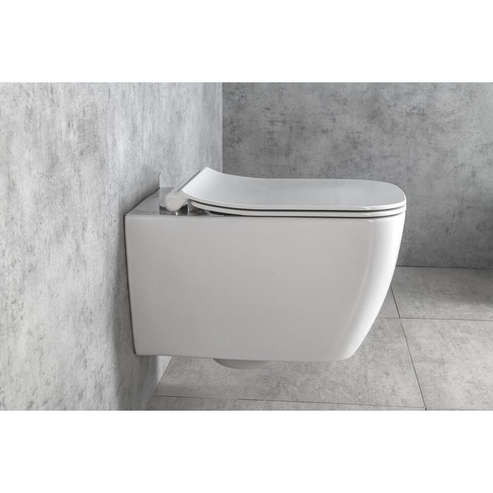 VEA Hänge-WC, spülrandlos, 34,5x52cm, weiß