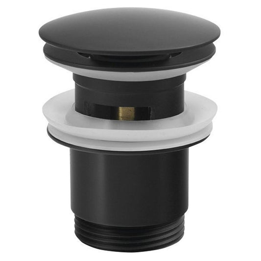 Ablaufgarnitur 5/4", klick-klack, großer Stopfen, 30-45mm, Schwarz matt