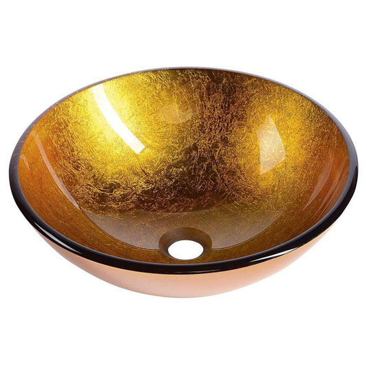 AGO Aufsatzwaschtisch, Glas,Ø 42 cm, Goldorange