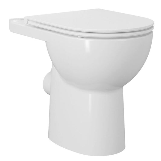 SANIVEX WC-Becken für Kombi-WC, erhöhte Sitzgelegenheit, spülrandlos, 63,5x35,5cm, Abgang Waagerecht/Senkrecht, Weiß