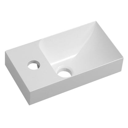 PICCOLINO Gussmarmor-Waschtisch 30,8x10x17cm, Armaturloch links, Weiß