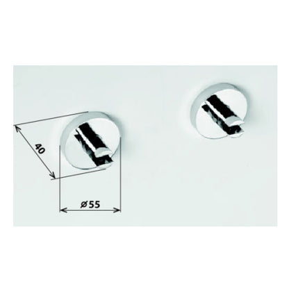 X-ROUND Glasablage halter 8mm, Chrom