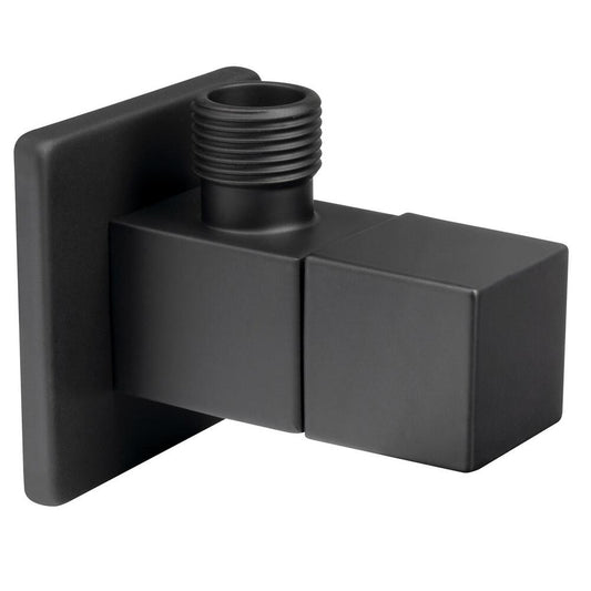Eck-Kugelventil 1/2"x3/8", Quadratisch, Schwarz matt