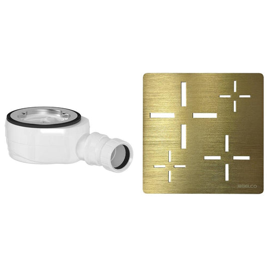 Duschwannensiphon, Durch. 90mm, DN40, inkl. Gold Abdeckung