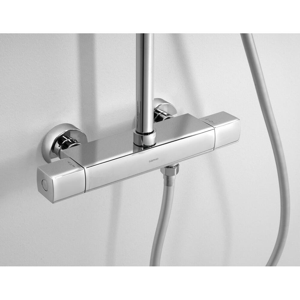 DARK Duschsäule mit Thermostat-Armatur, Chrom
