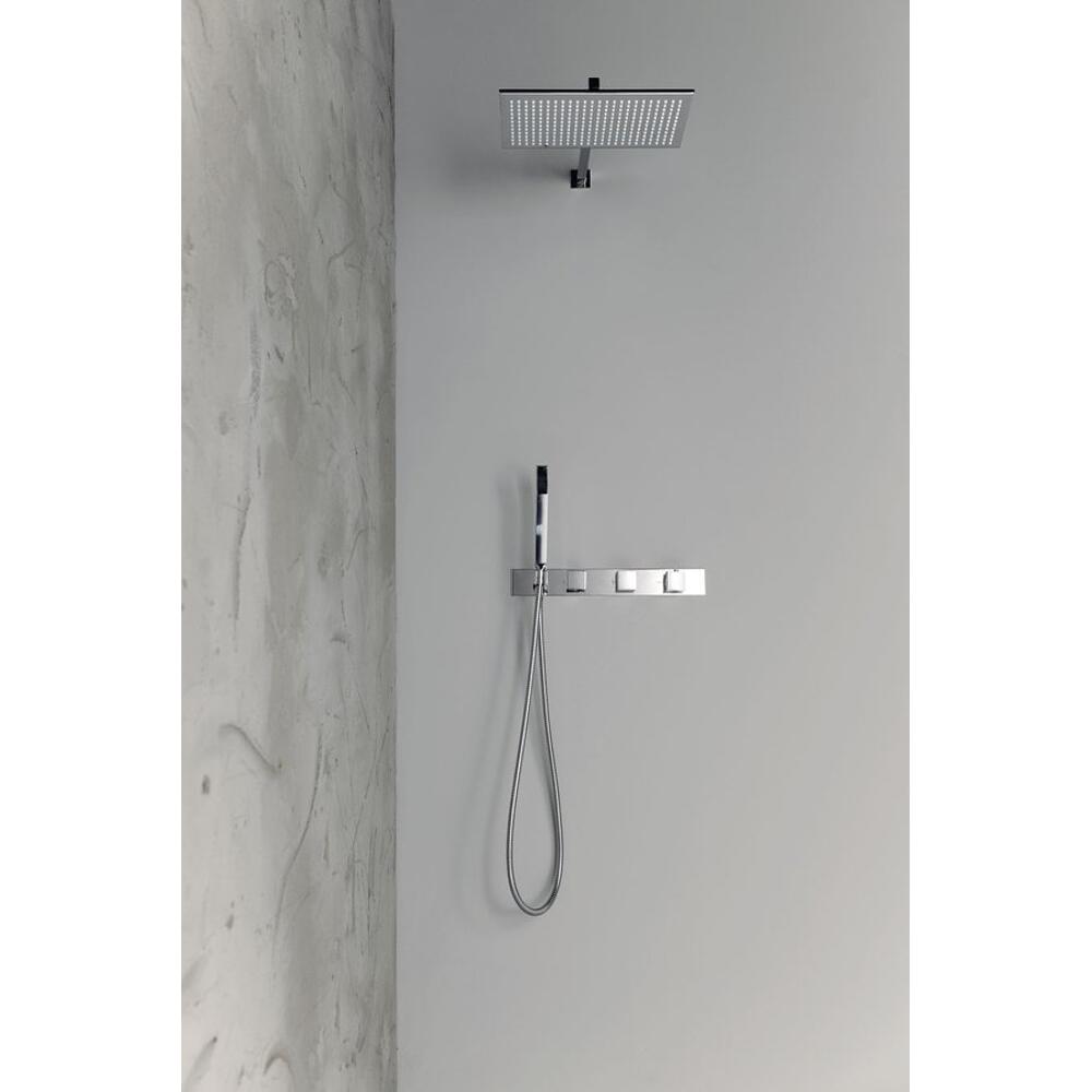 Unterputz-Armatur mit Brausehalter, 2 Wege, eckig, Chrom