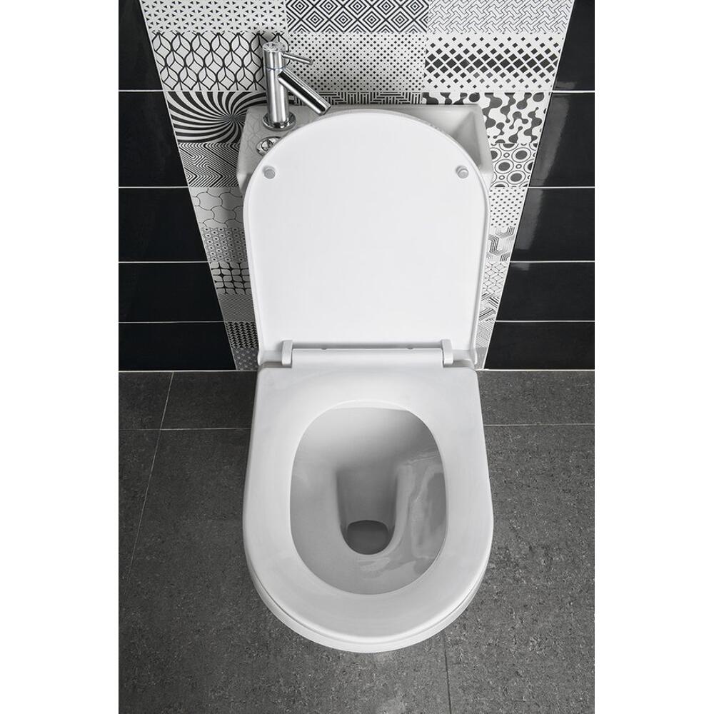 HYGIE Kombi-WC mit Waschbecken, Abgang senkrecht/waagerecht, Weiß