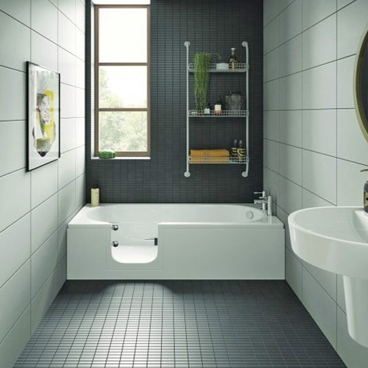 CASCADE Badewanne mit Tür/Seniorenbadewanne 150x70cm  Ausführung Links