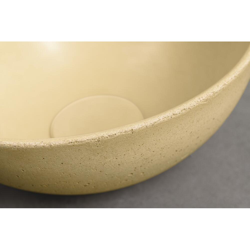 MINOR Betonwaschbecken zum Aufsetzen, Durchmesser 26cm, Gelb matt