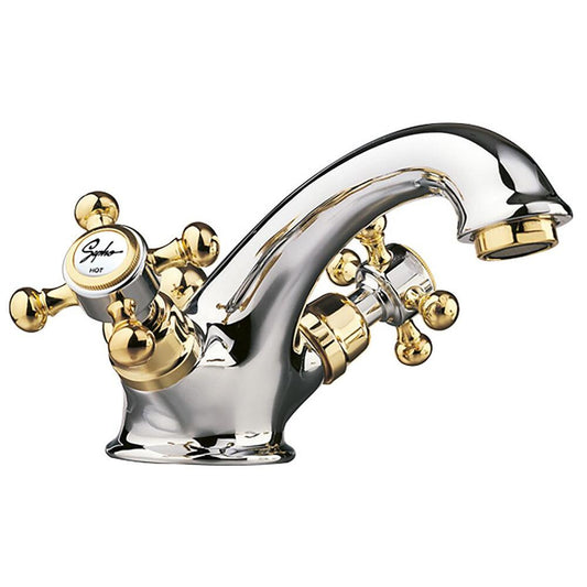 ANTEA Waschtischarmatur mit Ablaufgarnitur, 65mm Chrom/gold