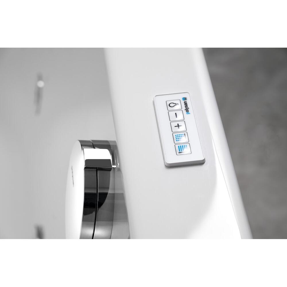 NOEMI Whirlpool-Badewanne, 160x70x39cm, Highline Hydro-Air, Chrom