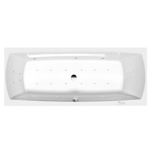LILY Whirlpool-Badewanne, 170x70x39cm, Highline Hydro-Air, Chrom