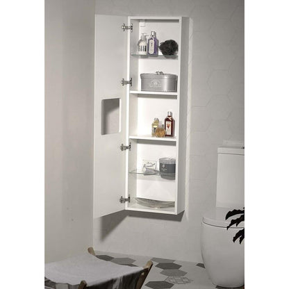 ELLA Hochschrank 40x140x20cm, 1x Tür, links/rechts, weiß