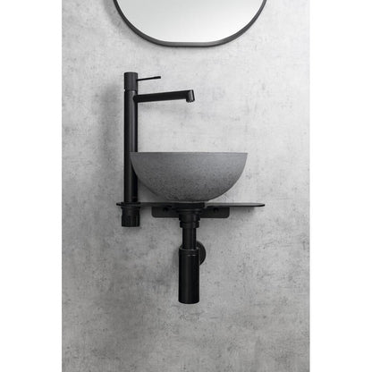 MINOR Betonwaschbecken zum Aufsetzen, Durchmesser 26cm, Grau matt