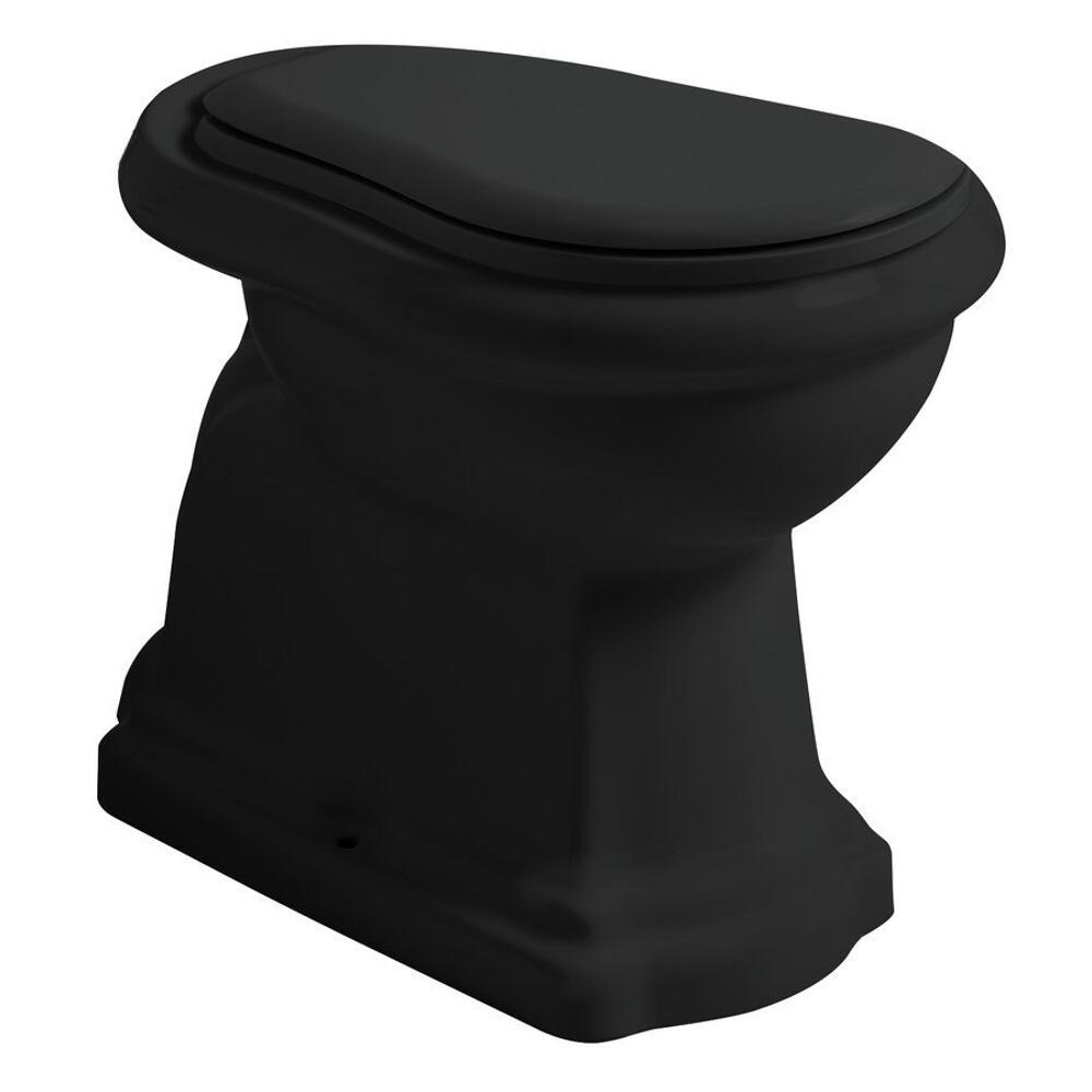 RETRO WC Becken 38,5x59cm, Abgang senkrecht, schwarz matt