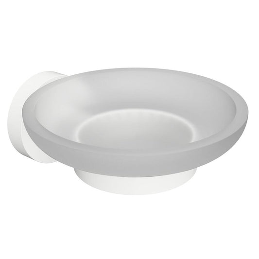 X-ROUND WHITE Seifenschale, Milchglas, Weiß matt