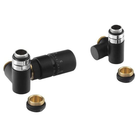 CORNER COMBI Thermostat-Anschlussgarnitur, links, schwarz matt