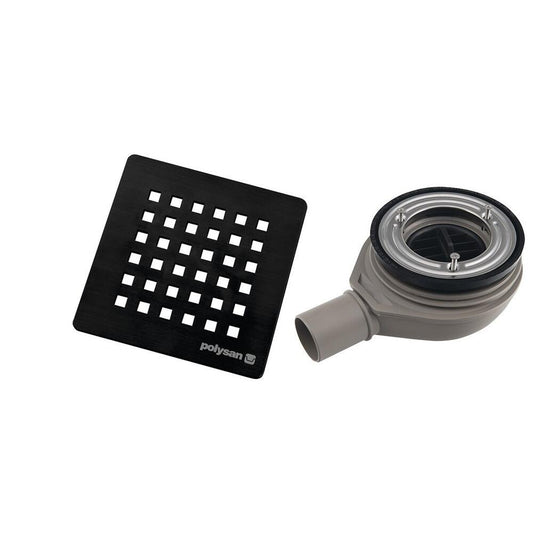 FLEXIA Duschwannensiphon, Ø 90mm, DN40, schwarz