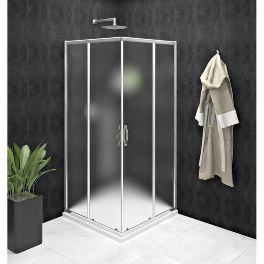 SIGMA SIMPLY Eckige Duschkabine 800x800 mm, Eckeinstieg, Brick glas
