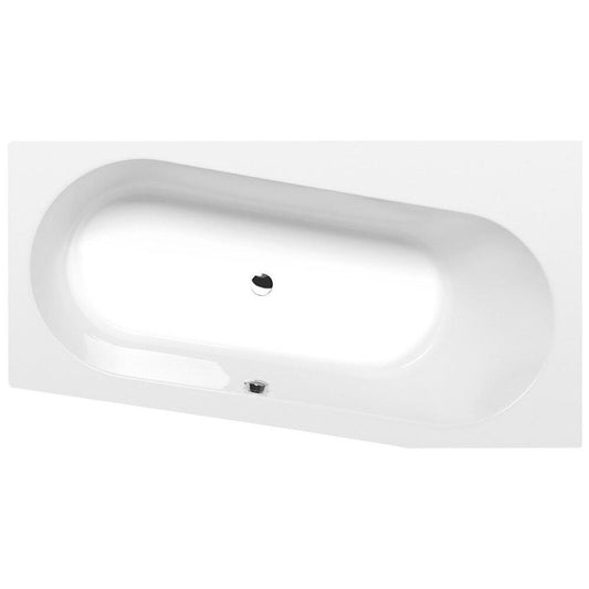 Raumspar Badewanne ASTRA WR 165x90x48cm, rechts, weiß