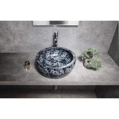 PRIORI Keramik-Waschtisch Ø 41 cm, blaue Blumen