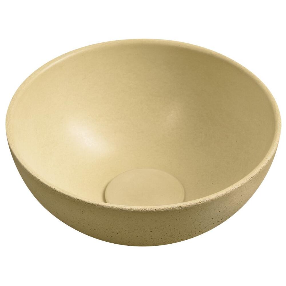 MINOR Betonwaschbecken zum Aufsetzen, Durchmesser 26cm, Gelb matt