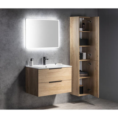 ESPACE Schrank 35x172x32cm, 2x Tür, links/rechts, Eiche Alabama