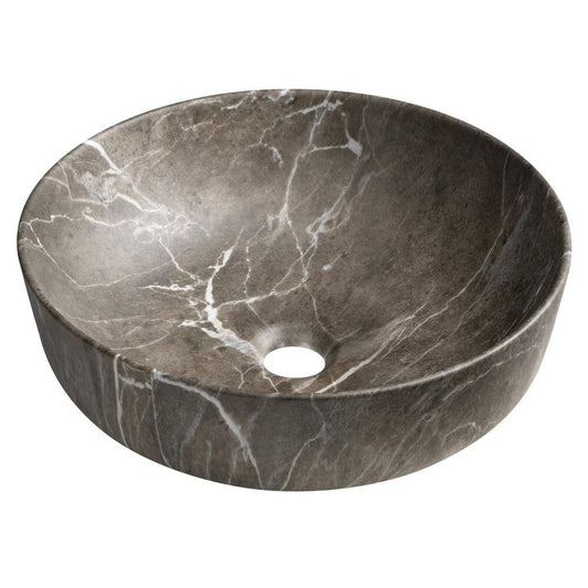 RONDEA Keramik-Waschtisch zum Aufsetzen Durch. 41cm, Breccia Marmor