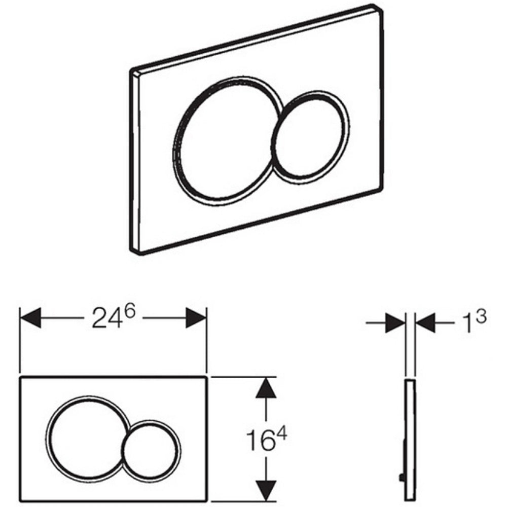 GEBERIT SIGMA01 Betätigungsplatte für 2-Mengen-Spülung, weiß Glanz