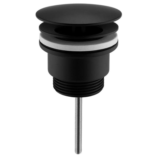 Nicht verschließbare Ablaufgarnitur 5/4", großer Stopfen, 5-65mm, Schwarz matt