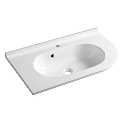 PULSE Gussmarmor-Waschtisch 75x45cm, links, weiß
