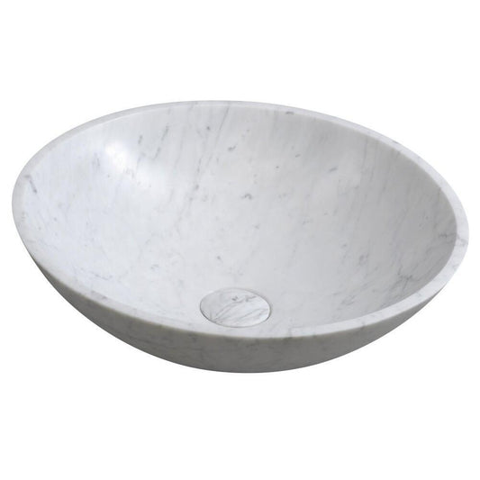 BLOK Stein-Waschtisch Ø 42 cm, Carrara Weiß matt
