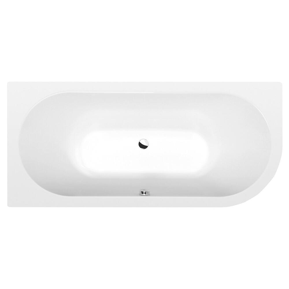 VIVA L Asymmetrische Badewanne 175x80x47cm, links, weiß matt