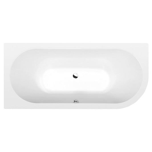VIVA L Asymmetrische Badewanne 175x80x47cm, links, weiß matt