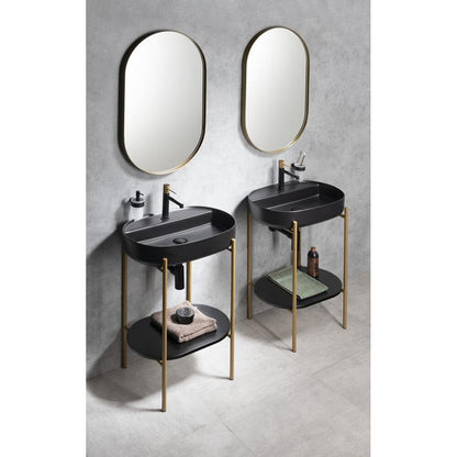 PUNO Konsole mit Waschbecken 600x860x396mm, gold matt