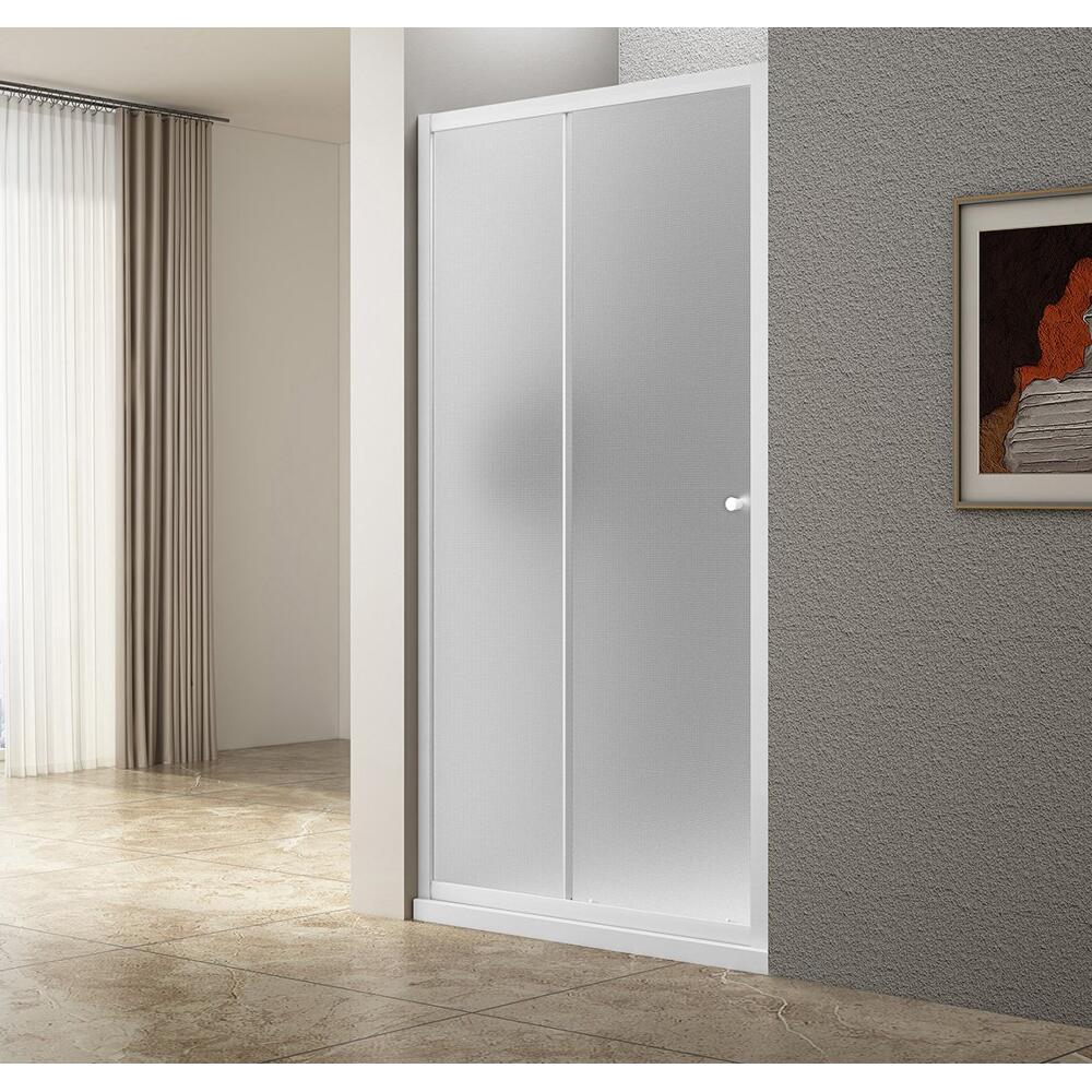 UGGA Duschschiebetür 1100mm, Brick Glas, Weiß