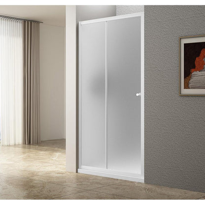 UGGA Duschschiebetür 1100mm, Brick Glas, Weiß