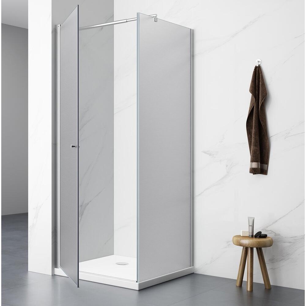 PILOT Duschkabine, 800x800 mm, mit Drehtür, Brick Glas