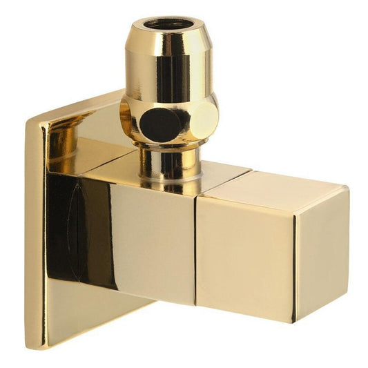 Eckventil mit Rosette, eckig, 1/2"x 3/8", Gold