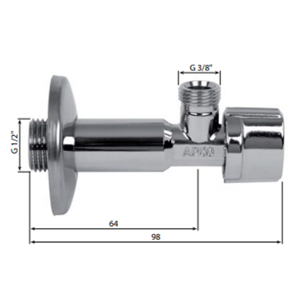 ARCO Eckventil A-80 lang 1/2"x3/8", anticalc, chrom